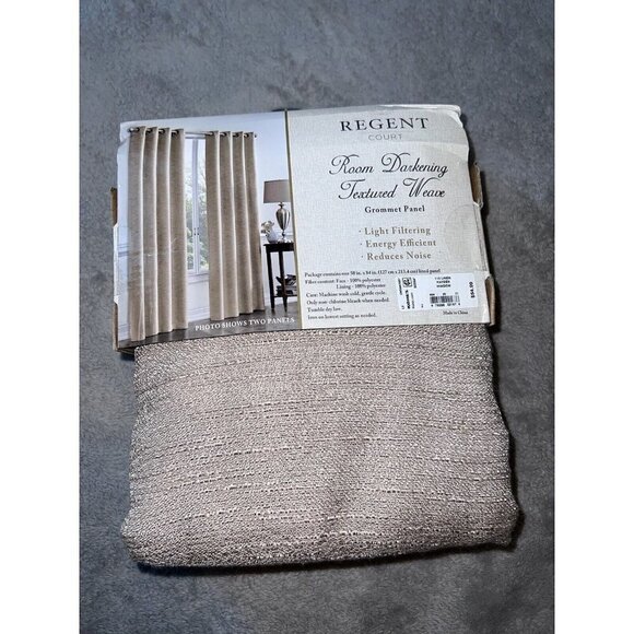 REGENT COURT Hayden Room Darkening Textured Weaved Window Curtain Panel - Picture 3 of 6